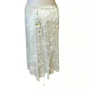 Lena Gabrielle New York White Floral embellished abstract skirt 8